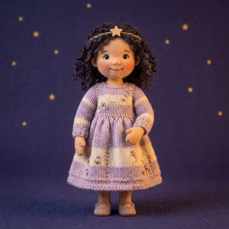 Illustrasjonsfigur av en liten prinsesse i eventyrkjole